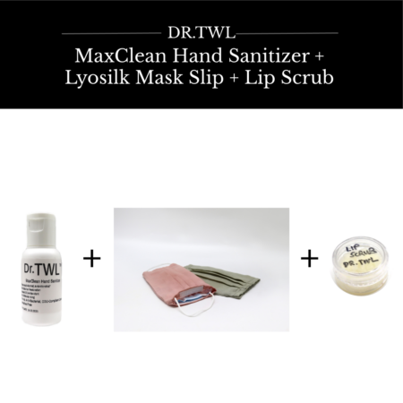 MaxClean™ Hand Sanitizer Refill + Lyosilk™ Mask Slip + Lip Scrub Bundle