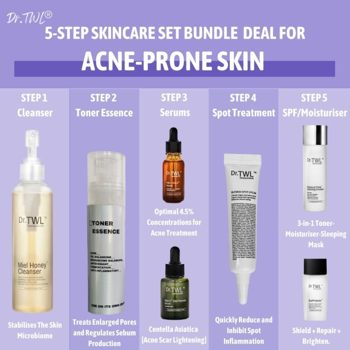 5 Step Skincare Routine For Acne Prone Skin Dr Twl Dermaceuticals