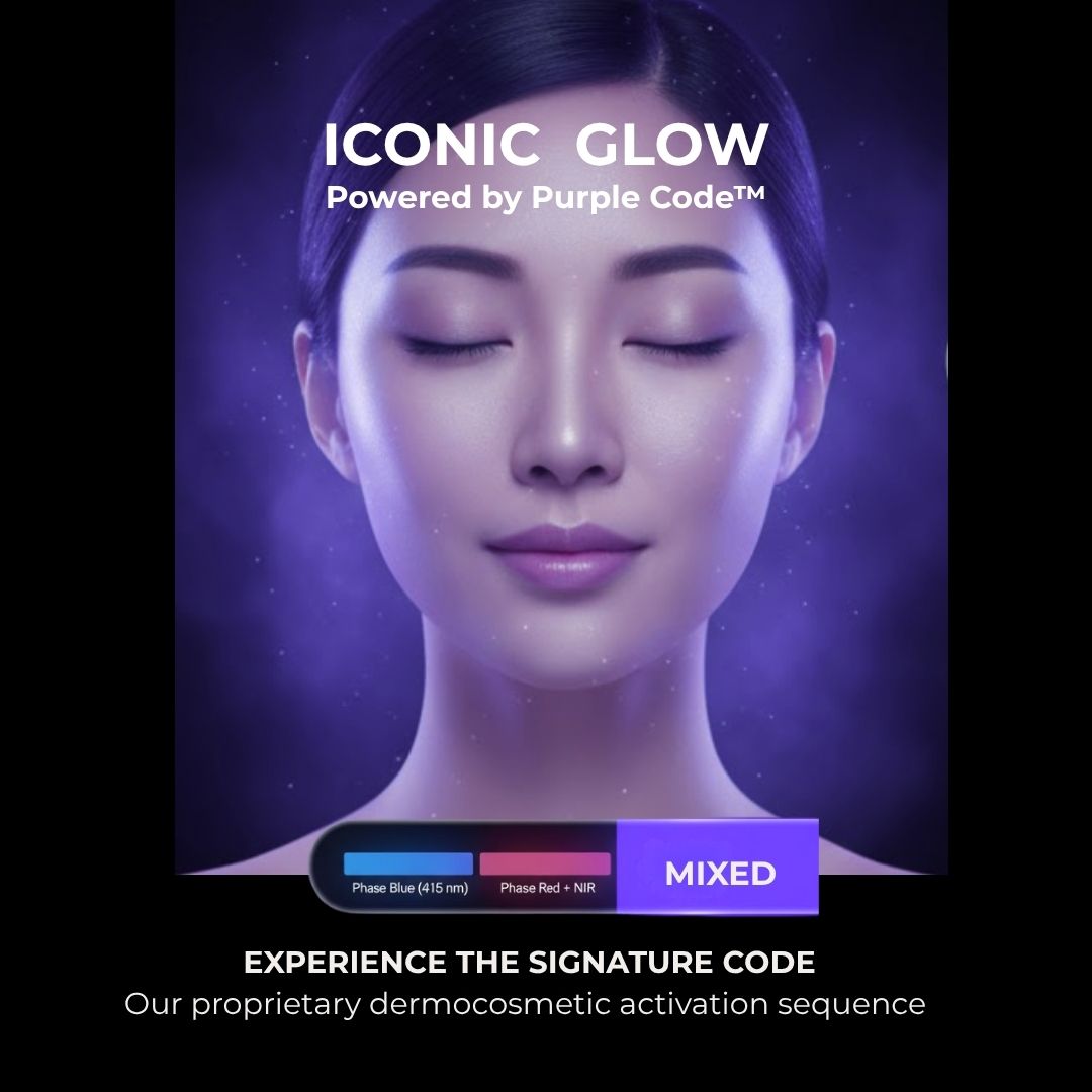 Dermatologist LED light therapy - Photonic Lab Purple Code technology for glowing skin