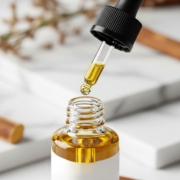 licorice root Dropper with golden licorice root serum, a gentle ingredient for skin brightening.