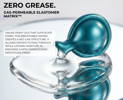 capsule facial gas-permeable elastomer matrix